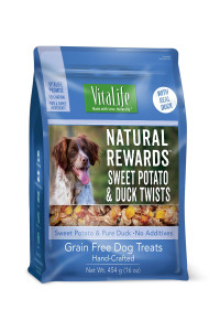 VitaLife All Natural Dog Treats - Sweet Potato & Duck Twists 16 oz (454g)