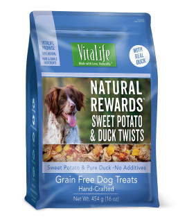 VitaLife All Natural Dog Treats - Sweet Potato & Duck Twists 16 oz (454g)
