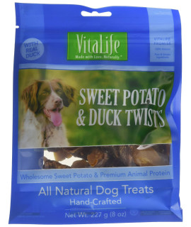 VitaLife All Natural Dog Treats - Sweet Potato & Duck Twists 8 oz (227 g)