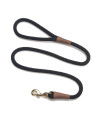Mendota Pet Snap Leash - British-Style Braided Dog Lead, Made in The USA - Black, 1/2 in x 6 ft - for Large Breeds