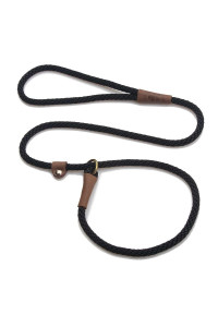 Mendota Pet Slip Leash - Dog Lead and Collar Combo - Made in The USA - Black, 3/8 in x 4 ft - for Small/Medium Breeds