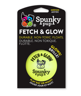 Spunky pup Fetch & Glow Ball Medium, (Assorted)