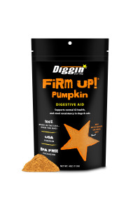 Diggin Your Dog Firm Up Pumpkin for Dogs & Cats, 100% Made in USA, Pumpkin Powder for Dogs, Digestive Support, Apple Pectin, Fiber, Healthy Stool, 4 oz