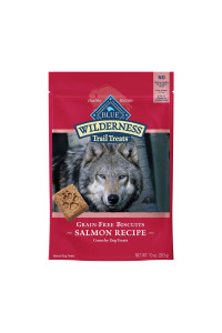 Blue Buffalo Wilderness Trail Treats High Protein Grain Free Crunchy Dog Treats Biscuits, Salmon Recipe 10-oz Bag