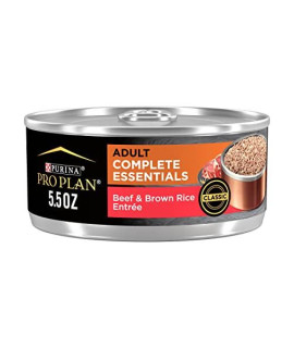 Purina Pro Plan High Protein Dog Food Wet Pate, Beef and Brown Rice Entree - (24) 5.5 oz. Cans