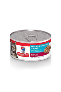 Hill's Science Diet Adult Wet Cat Food, Tender Ocean Fish Dinner, 5.5 oz. Cans, 24-Pack