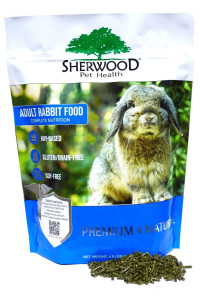 Sherwood Pet Health Adult Rabbit Food Alfalfa Timothy Hay-Based Blend 4.5 lbs, Grain and Soy-Free for Better Digestion