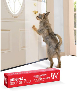 Original CLAWGUARD - The Ultimate Door Scratch Shield, Frame & Wall Scratch Protection Barrier for Dog and Cat Clawing, Scratching and Damaging Doors, Scratch Shield 18in x 43in