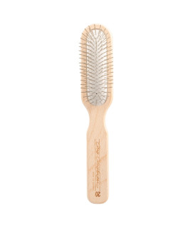 Chris Christensen 20 mm Oblong Pin Dog Brush, Original Series, Groom Like a Professional, Stainless Steel Pins, Lightweight Beech Wood Body, Ground and Polished Tips