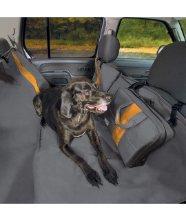 Kurgo Dog Hammock Car Seat Cover for Pets, Car Hammocks for Dogs, Water, Resistant, Wander, Heather, Journey, Half, Coast to Coast, Cars, Trucks, SUVs, Black, Grey, Charcoal Grey/Khaki, 55 Wide