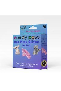 Purrdy Paws Soft Nail Caps for Cat Claws Pink Glitter Large
