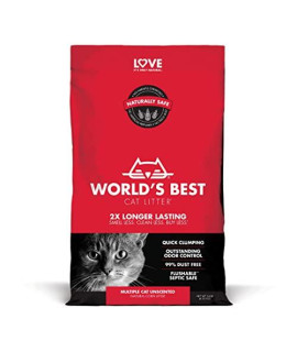 Worlds Best cat Litter cat Scoopable Multiple cat clumping Formula, 14-Pound Bag