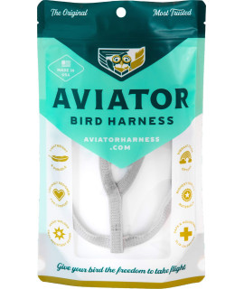 The AVIATOR Pet Bird Harness and Leash: X-Large Silver
