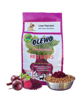 Olewo Original Red Beets for Dogs - Natural Anti Itch for Dogs, Dog Food Topper, Immune, Cleansing, Skin & Coat Support, Dehydrated Whole Food Dog Multivitamin, Fiber for Dogs, 1 lb