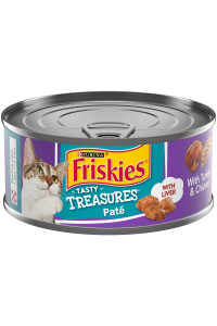 Purina Friskies Pate Wet Cat Food, Tasty Treasures With Liver, Turkey & Chicken - 5.5 oz. Can