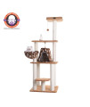 Armarkat Brown Carpet Real Wood Cat Furniture, Pressed Wood Kitty Tower, A6403