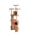 Armarkat 74 Multi-Level Real Wood Cat Tree Large Cat Play Furniture With SratchhIng Posts, Large Playforms, A7407 Ochre Brown