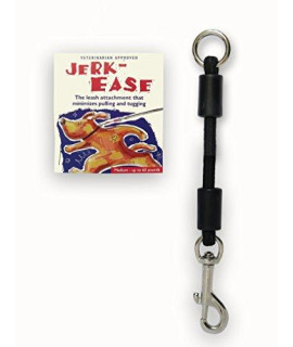 JERK-EASE Patented Shock Absorber Bungee Dog Leash Attachment, Medium (up to 60 pounds), Black