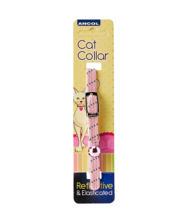 Ancol Reflective Softweave Elastic cat collar Pink