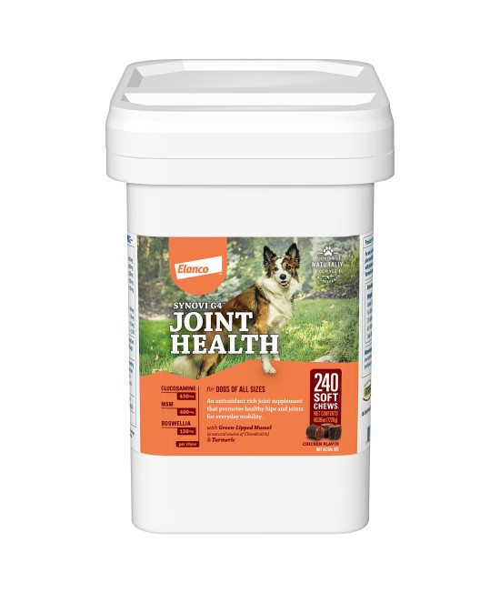 Synovi G4 Dog Joint Supplement Chews, 240-Count, for Dogs of All Ages, Sizes and Breeds