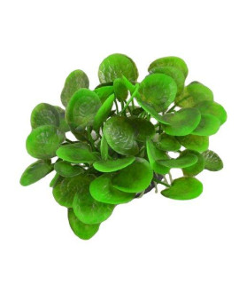 Lifelike Round Leaves Shape Plastic Aquarium Plants, 24-Inch, green