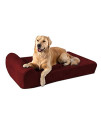 Big Barker Orthopedic Dog Bed w/Headrest - 7?Dog Bed for Large Dogs w/Washable Microsuede Cover - Elevated Dog Bed Made in The USA w/ 10-Year Warranty (Headrest, Large, Burgundy)