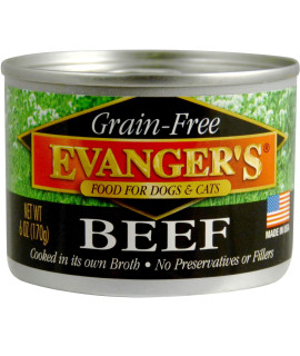 Evanger's Grain Free Beef For Dogs & Cats - 24, 6 oz cans