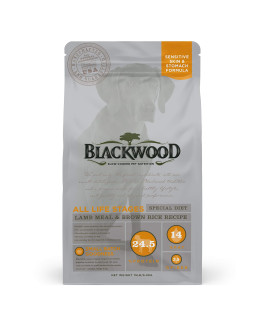 Blackwood Dog Food Made in USA Slow Cooked Dry Dog Food [Sensitive Skin and Stomach Dog Food to Solve Food Sensitivities Naturally], Lamb & Brown Rice Recipe, 15 lb. bag