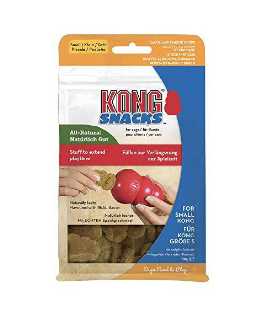 KONG - Snacks - All Natural Dog Treats (Best used with KONG Rubber Toys) - Bacon and Cheese Biscuits - For Small Dogs