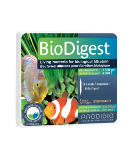 Prodibio Bio Digest, Nitrifying Bacteria, Fresh and Salt Water, 6/1 mL vials, 30 gal and up