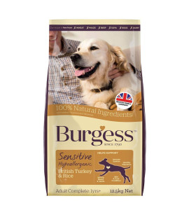 Burgess Sensitive Adult Dog Turkey and Rice 125 Kg