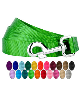 Country Brook Petz - 1 Inch Solid Color Nylon Dog Leash - Durable Clip - Soft Handle (1 Inch Wide, 4 Foot, Hot Lime Green)