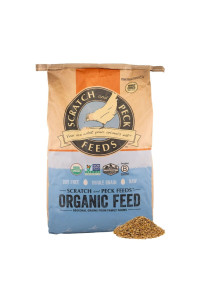 Scratch and Peck Feeds Organic Layer Mash Chicken Feed - 40-lbs - 16% Protein, Non-GMO Project Verified, Naturally Free Chicken Food