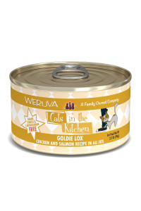 Weruva Cats in The Kitchen, Goldie Lox with Chicken & Salmon Au Jus Cat Food, 3.2oz Can (Pack of 24)