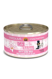 Weruva Cats in The Kitchen, Kitty Gone Wild with Wild Salmon Au Jus Cat Food, 3.2oz Can (Pack of 24)
