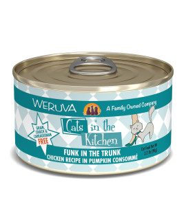 Weruva Cats in The Kitchen, Funk in The Trunk with Chicken in Pumpkin Consomme Cat Food, 3.2oz Can (Pack of 24)