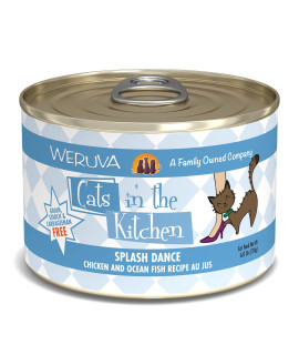 Weruva Cats in The Kitchen, Splash Dance with Chicken & Ocean Fish Au Jus Cat Food, 6oz Can (Pack of 24)
