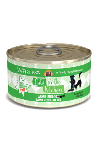Weruva Cats in The Kitchen, Lamb Burger-ini with Lamb Au Jus Cat Food, 3.2oz Can (Pack of 24)