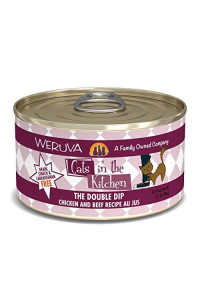 Weruva Cats in The Kitchen, The Double Dip with Chicken & Beef Au Jus Cat Food, 3.2oz Can (Pack of 24)