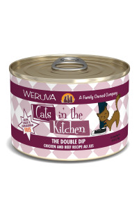 Weruva Cats in The Kitchen, The Double Dip with Chicken & Beef Au Jus Cat Food, 6oz Can (Pack of 24)