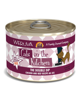 Weruva Cats in The Kitchen, The Double Dip with Chicken & Beef Au Jus Cat Food, 6oz Can (Pack of 24)