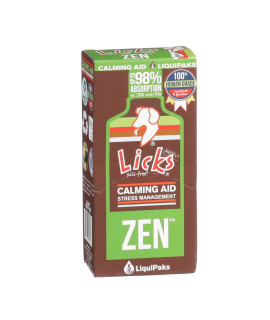 Licks Pill Free Zen Dog Calming - Calming Aid Supplements for Aggressive Behavior and Nervousness - Calming Dog Treats for Stress Relief & Dog Health - Gel Packets - Roasted Chicken Flavor, 5 Use