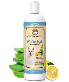 Dog Whitening Shampoo- for Dogs with White Light Colored Hair Coat Fur-White Haired Pets Shampoo for Itching Dry Sensitive Skin. Non Toxic Formula