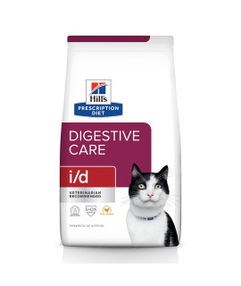Hill's Prescription Diet i/d Digestive Care Chicken Flavor Dry Cat Food, Veterinary Diet, 4 lb. Bag