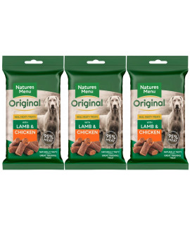 Natures Menu 3 X Packs Of Real Lamb Mini Treats (For Small Dogs) 60g Packs - - Made With 95% Real Meat - Wheat & gluten Free