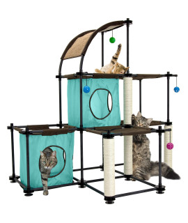 Kitty City Claw Indoor Mega Kit Cat Furniture, Corrugate Cat Scratcher, Cat Bed