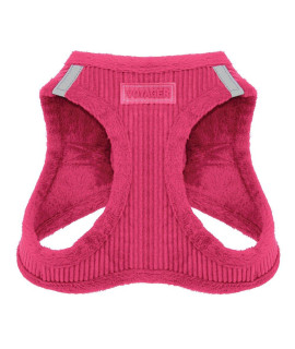 Voyager Step-In Plush Dog Harness - Soft Plush, Step In Vest Harness for Small and Medium Dogs by Best Pet Supplies - 1Fuchsia Corduroy, XS (Chest: 13 - 14.5)