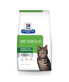 Hill's Prescription Diet Metabolic Weight Management Chicken Flavor Dry Cat Food, Veterinary Diet, 4 lb. Bag