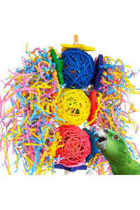 Bonka Bird Toys Foraging Star Preening Plucking Parrot Ringnecks, Conures, Quakers, Pionus, Senegals, Amazons, African Greys, Eclectus, and Made in USA