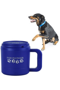 Paw Plunger for Dogs - Portable Dirty Paw Washer for Medium Sized Dogs - Ideal for Dogs Weighing 15-75lbs - Cleaner Pet Paws to Save Floors / Furniture / Carpet / Vehicle from Muddy Paw Prints - Blue
